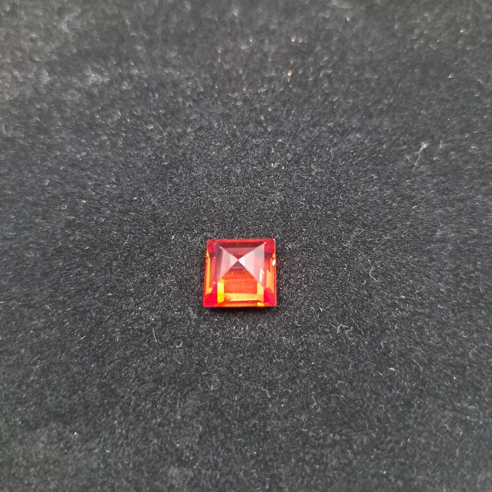 Natural Mexican Fire Opal "Red Orange" Princess Cut, 6.90 Carats